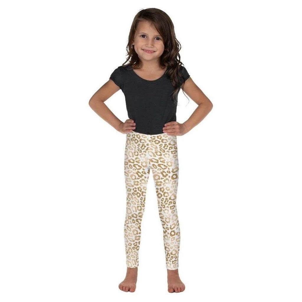 Golden Leopard Print Kid's Leggings
