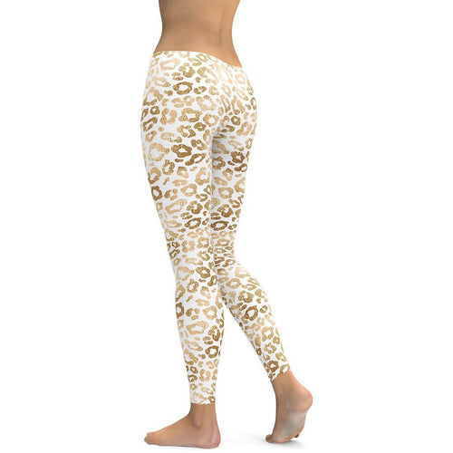 Golden Leopard Print Leggings