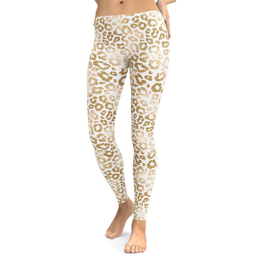 Golden Leopard Print Leggings