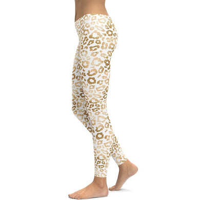 Golden Leopard Print Leggings