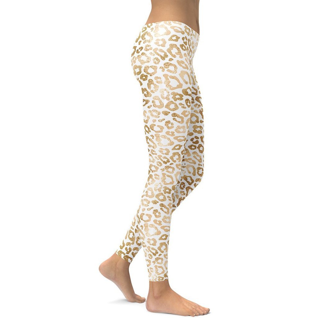 Golden Leopard Print Leggings