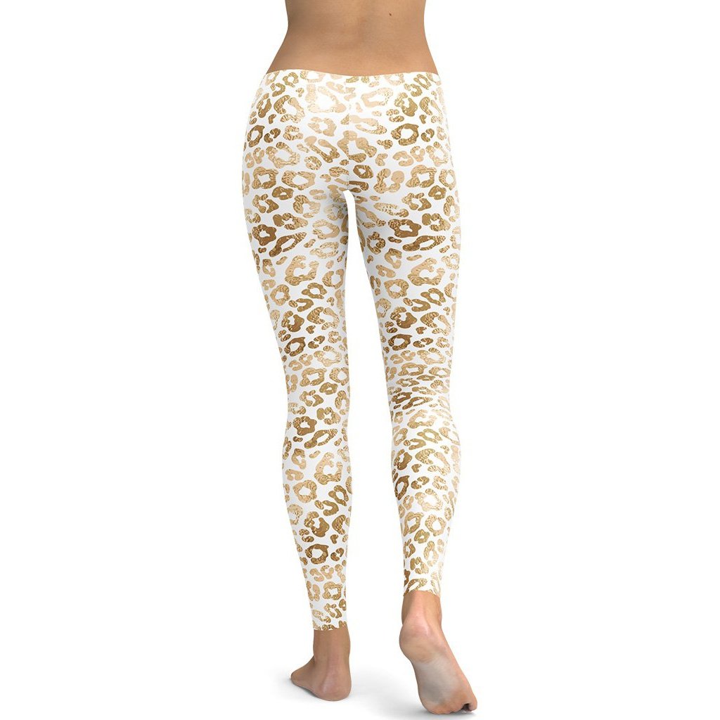 Golden Leopard Print Leggings