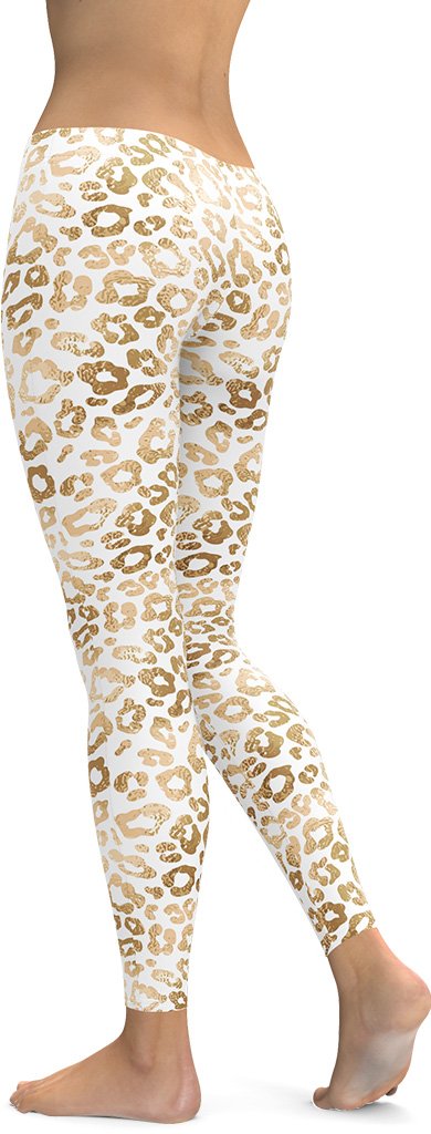 Golden Leopard Print Leggings