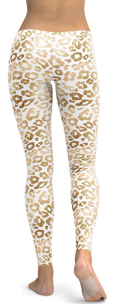Golden Leopard Print Leggings