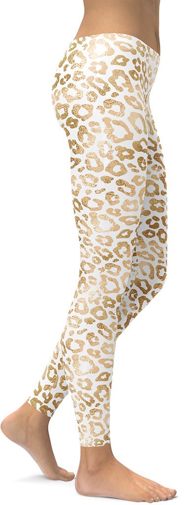 Golden Leopard Print Leggings