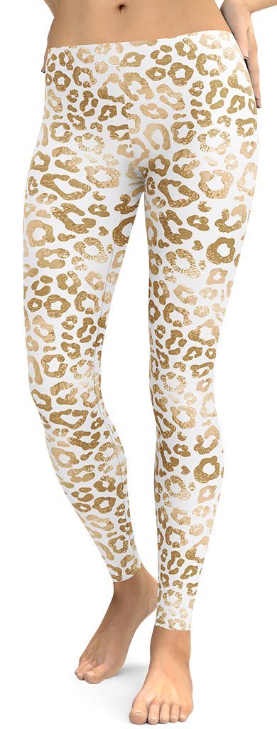Golden Leopard Print Leggings