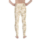 Golden Leopard Print Men's Leggings