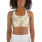 Golden Leopard Print Sports Bra