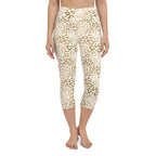 Golden Leopard Print Yoga Capris