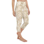 Golden Leopard Print Yoga Capris