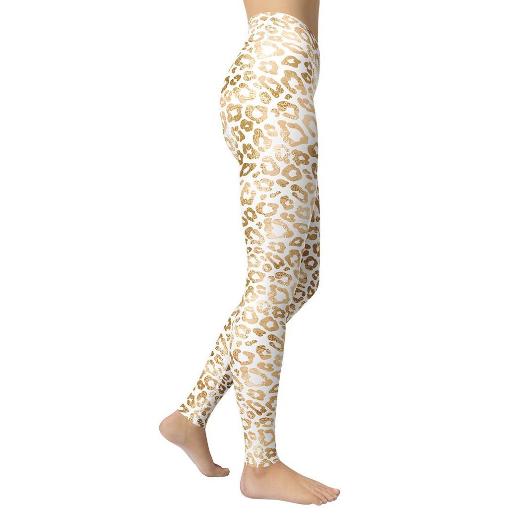 Golden Leopard Print Yoga Leggings