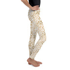 Golden Leopard Print Youth Leggings