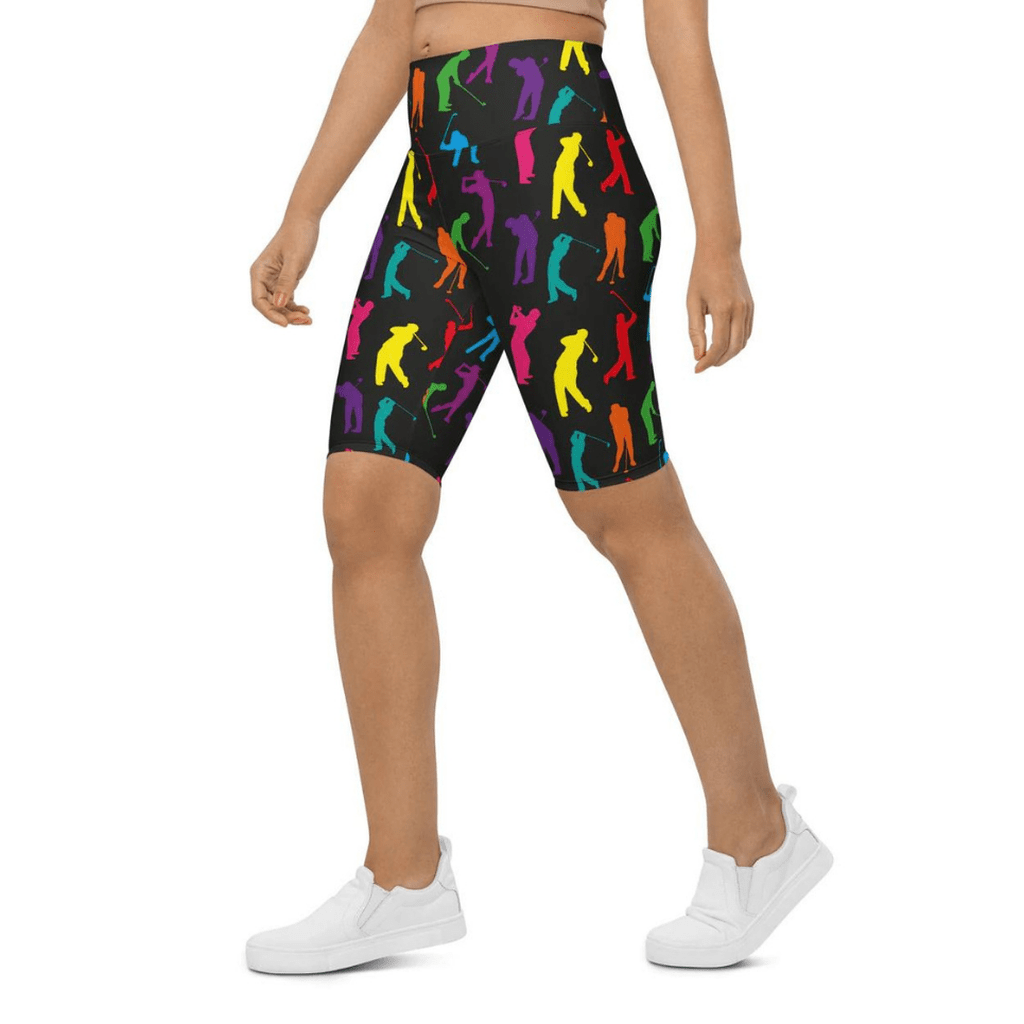 Golfer Pattern Biker Shorts