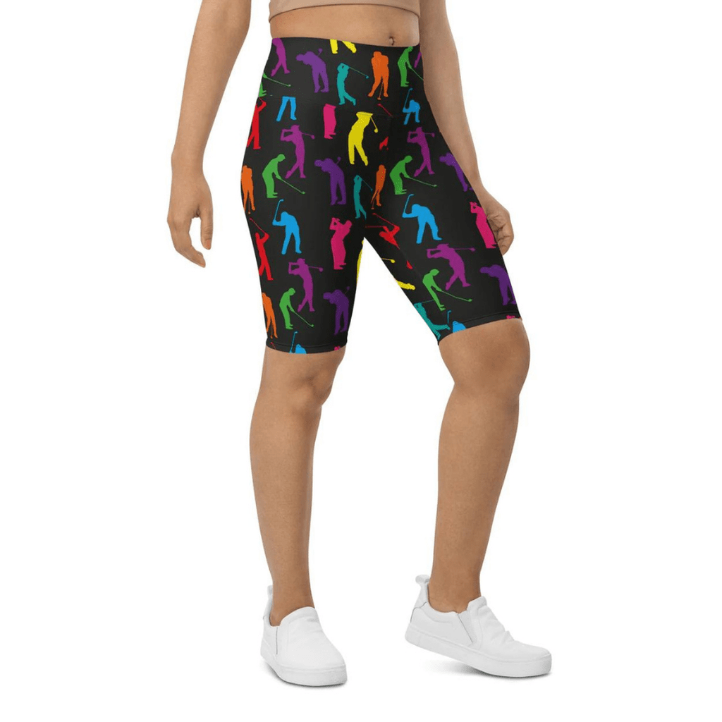Golfer Pattern Biker Shorts