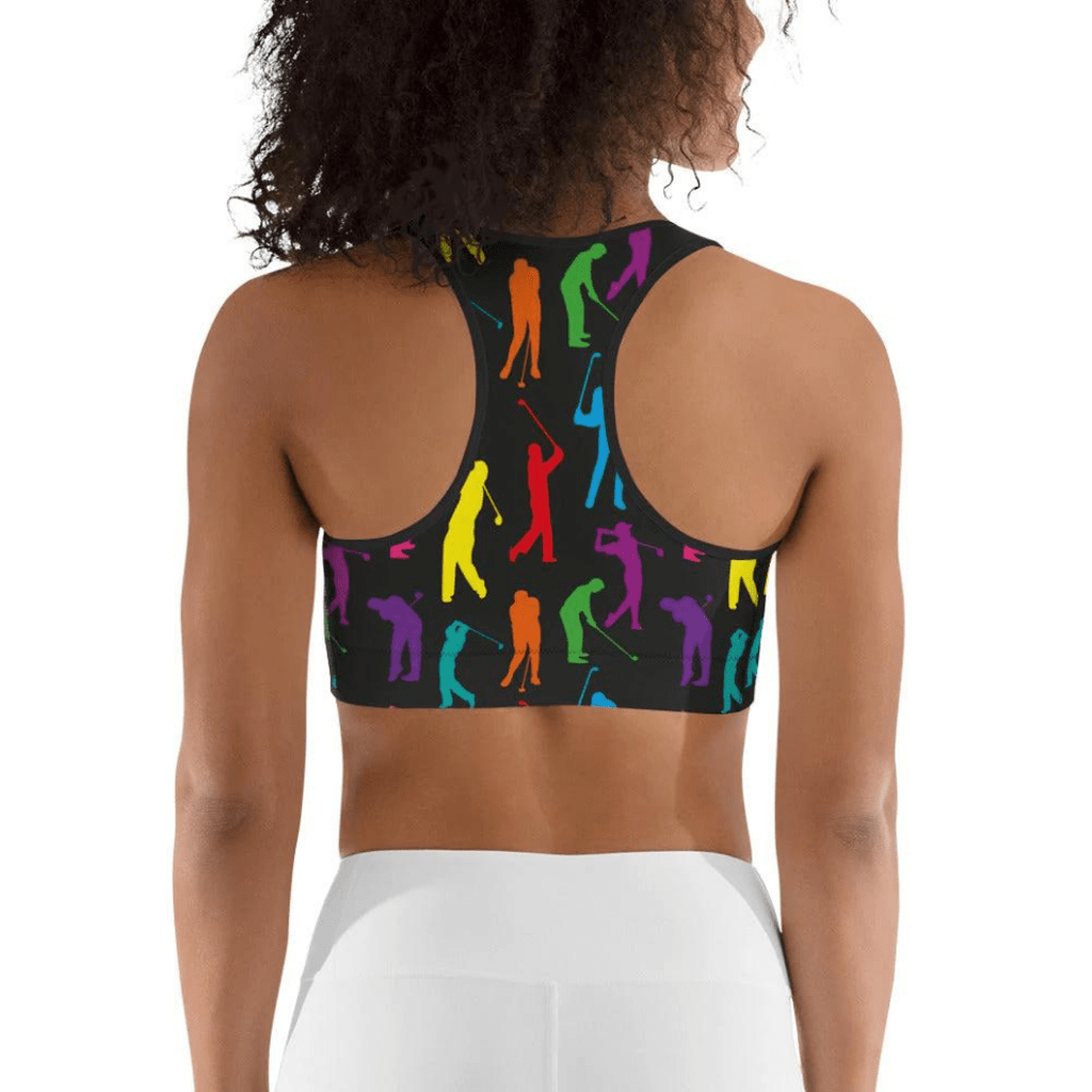 Golfer Pattern Sports Bra