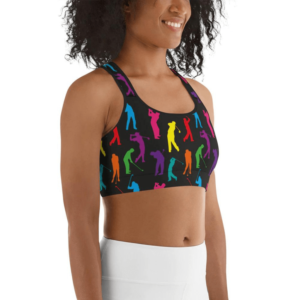 Golfer Pattern Sports Bra