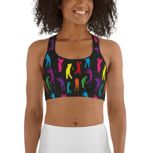 Golfer Pattern Sports Bra