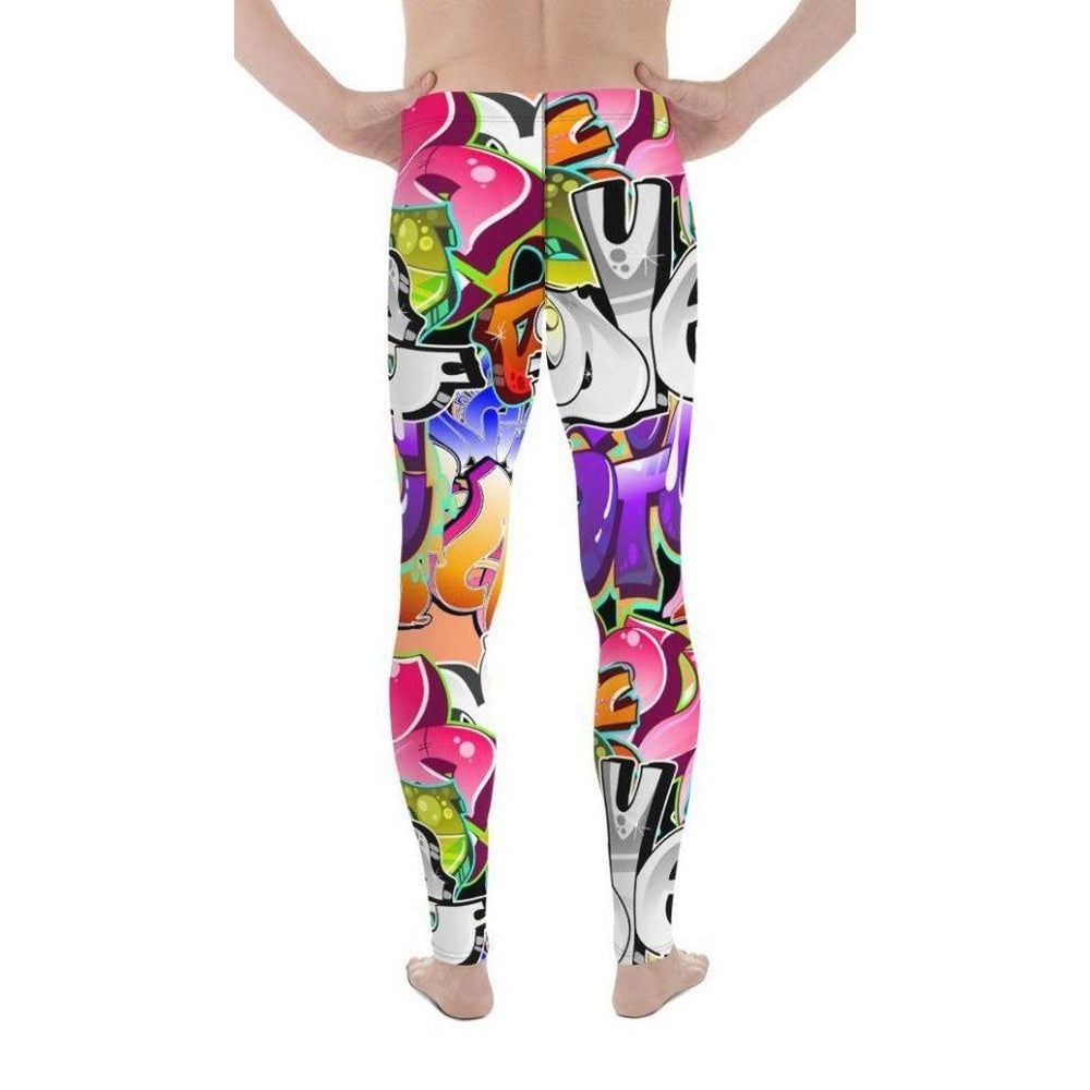 Graffiti geometric seamless pattern Men's Leggings