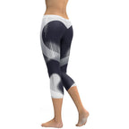 Gray Geometric Heart Capris