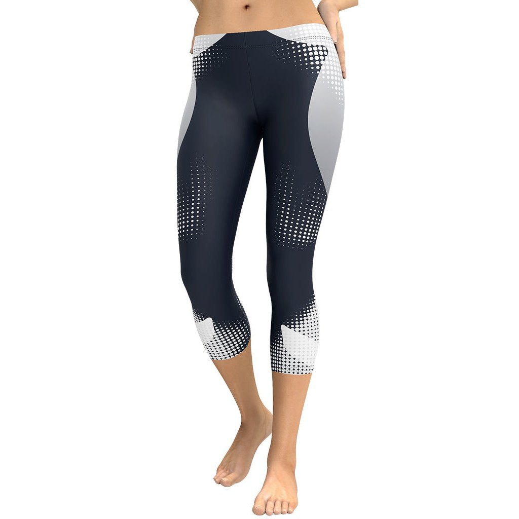 Gray Geometric Heart Capris