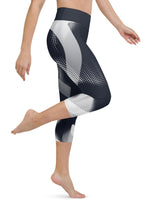 Gray Geometric Heart Yoga Capris
