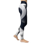 Gray Geometric Heart Yoga Leggings
