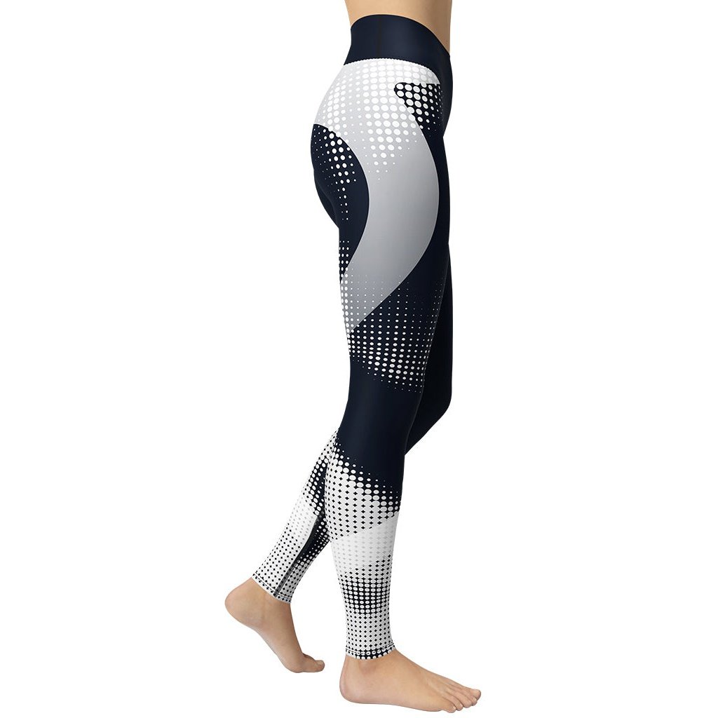 Gray Geometric Heart Yoga Leggings