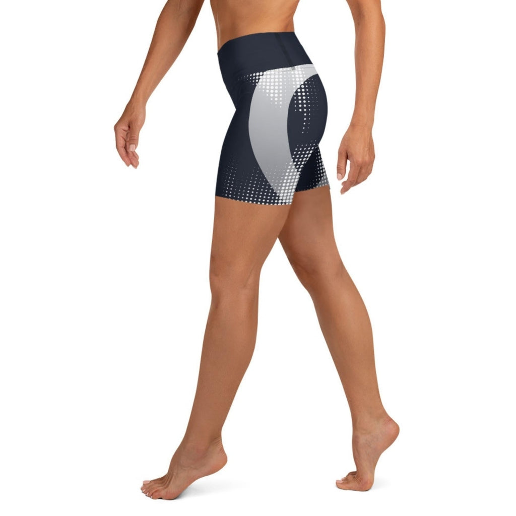 Gray Geometric Heart Yoga Shorts