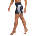 Gray Geometric Heart Yoga Shorts