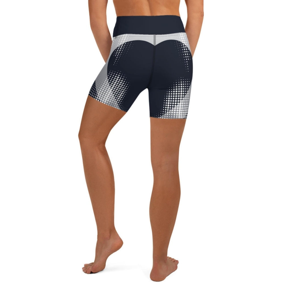 Gray Geometric Heart Yoga Shorts