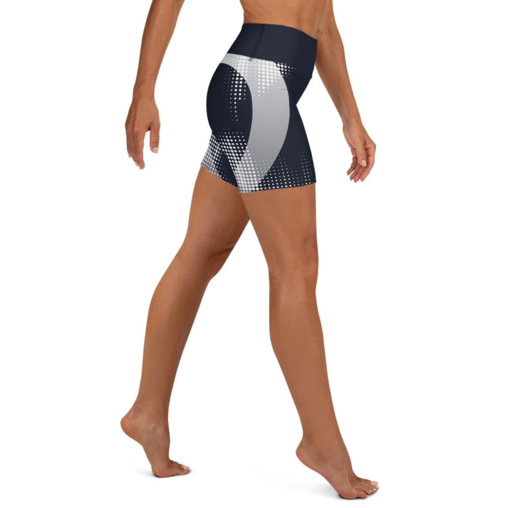 Gray Geometric Heart Yoga Shorts