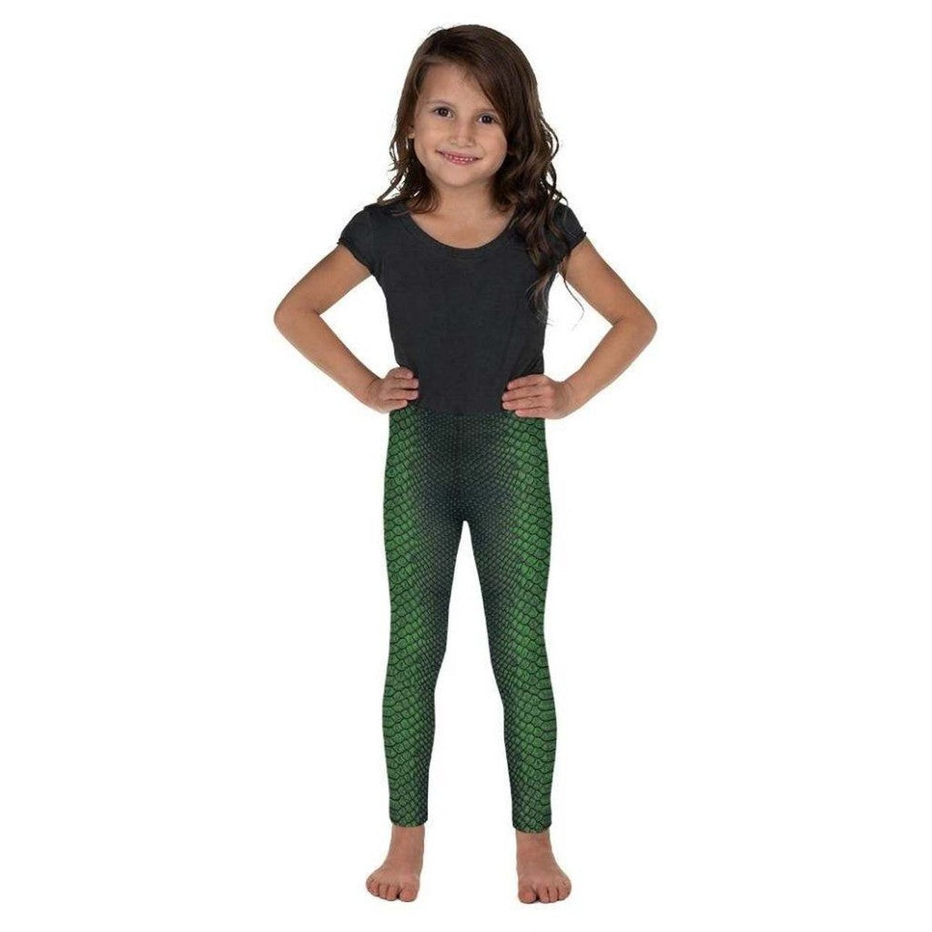 Green Crocodile Pattern Kid's Leggings