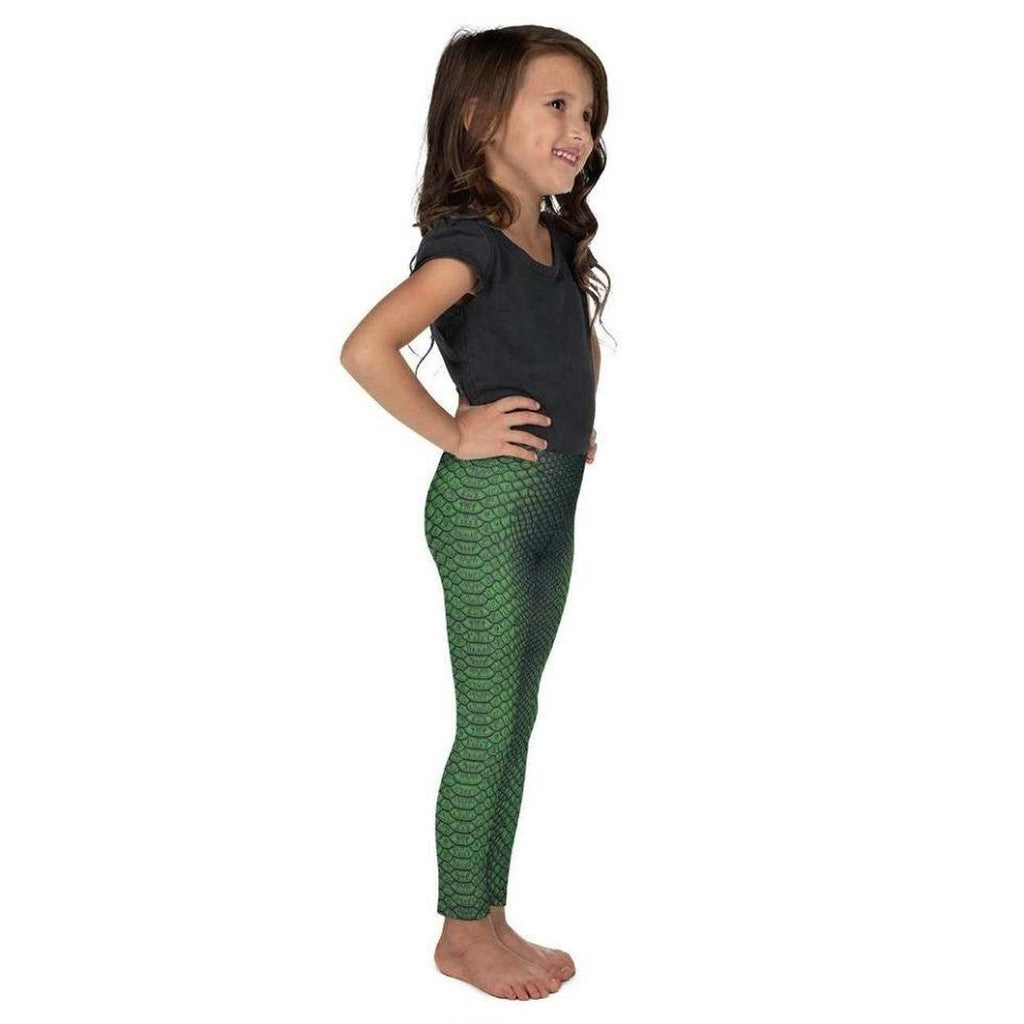 Green Crocodile Pattern Kid's Leggings