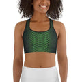 Green Crocodile Pattern Sports Bra