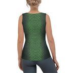 Green Crocodile Pattern Tank Top