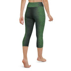 Green Crocodile Pattern Yoga Capris