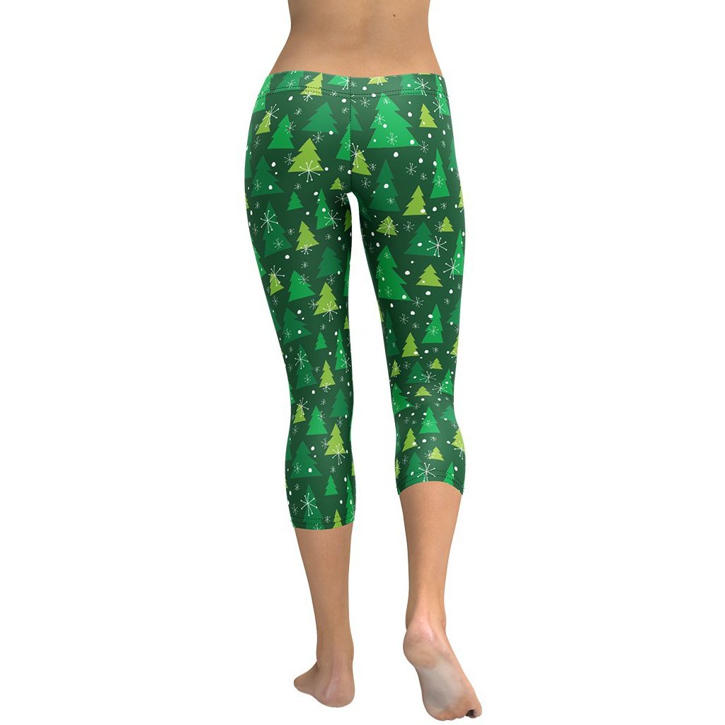 Green Forest Christmas Capris