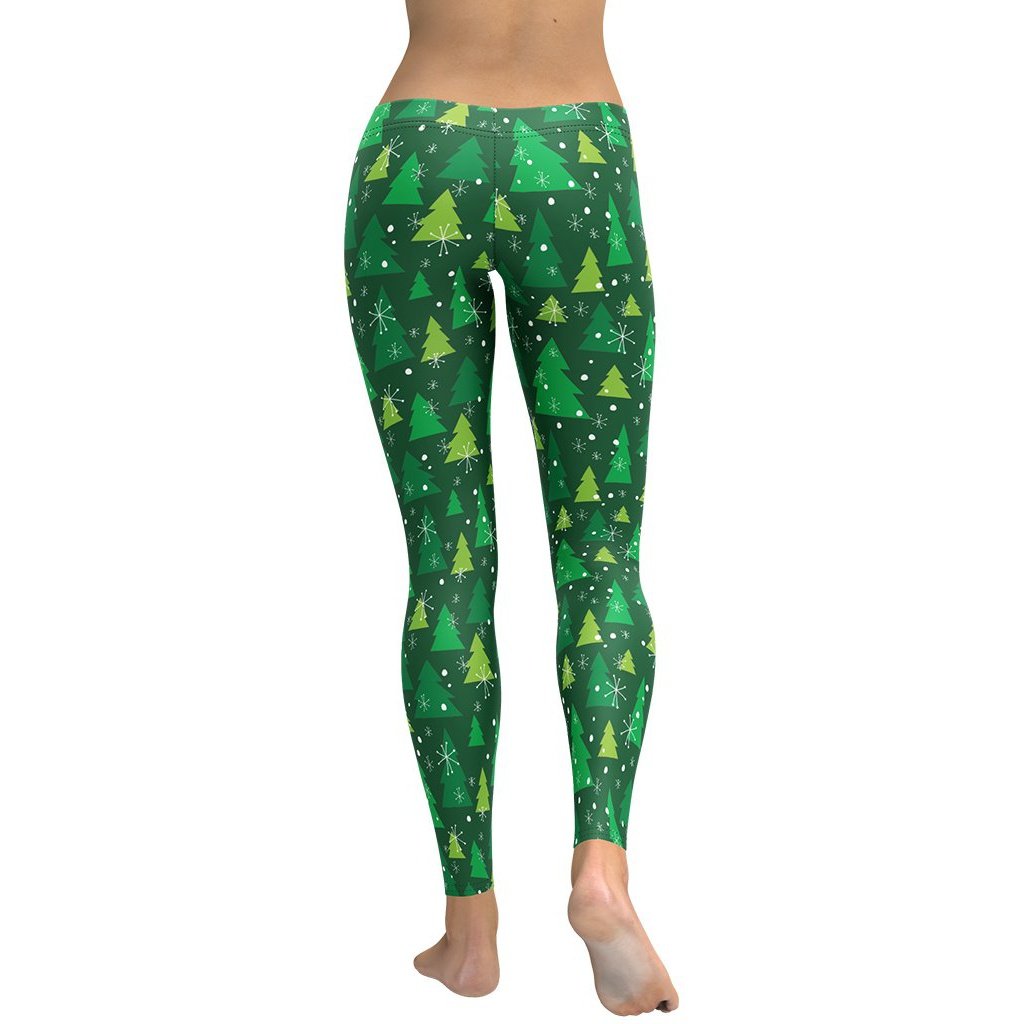 Green Forest Christmas Leggings