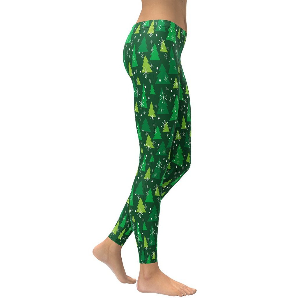 Green Forest Christmas Leggings