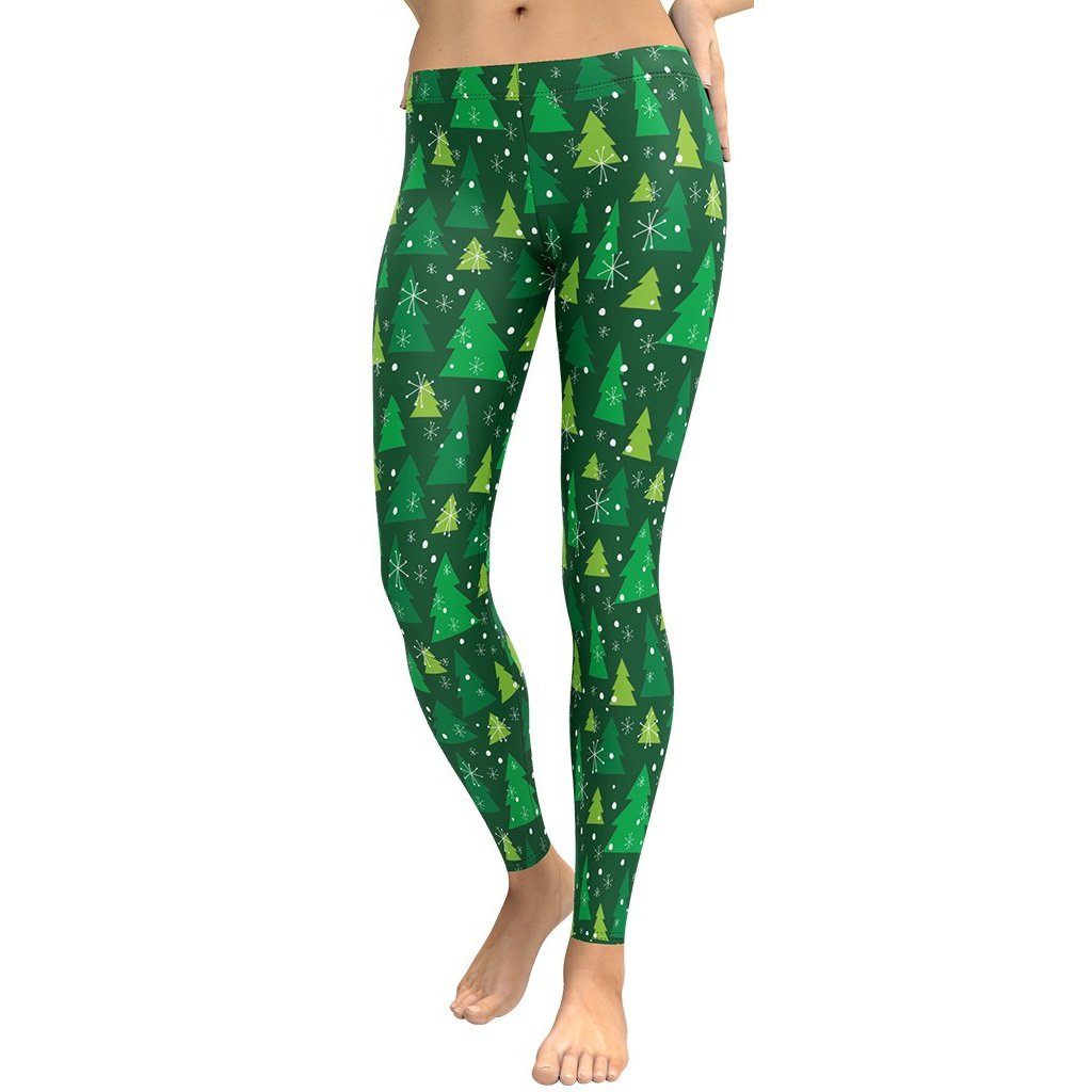 Green Forest Christmas Leggings