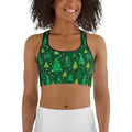 Green Forest Christmas Sports Bra