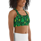 Green Forest Christmas Sports Bra