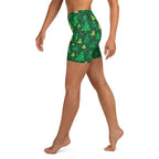 Green Forest Christmas Yoga Shorts