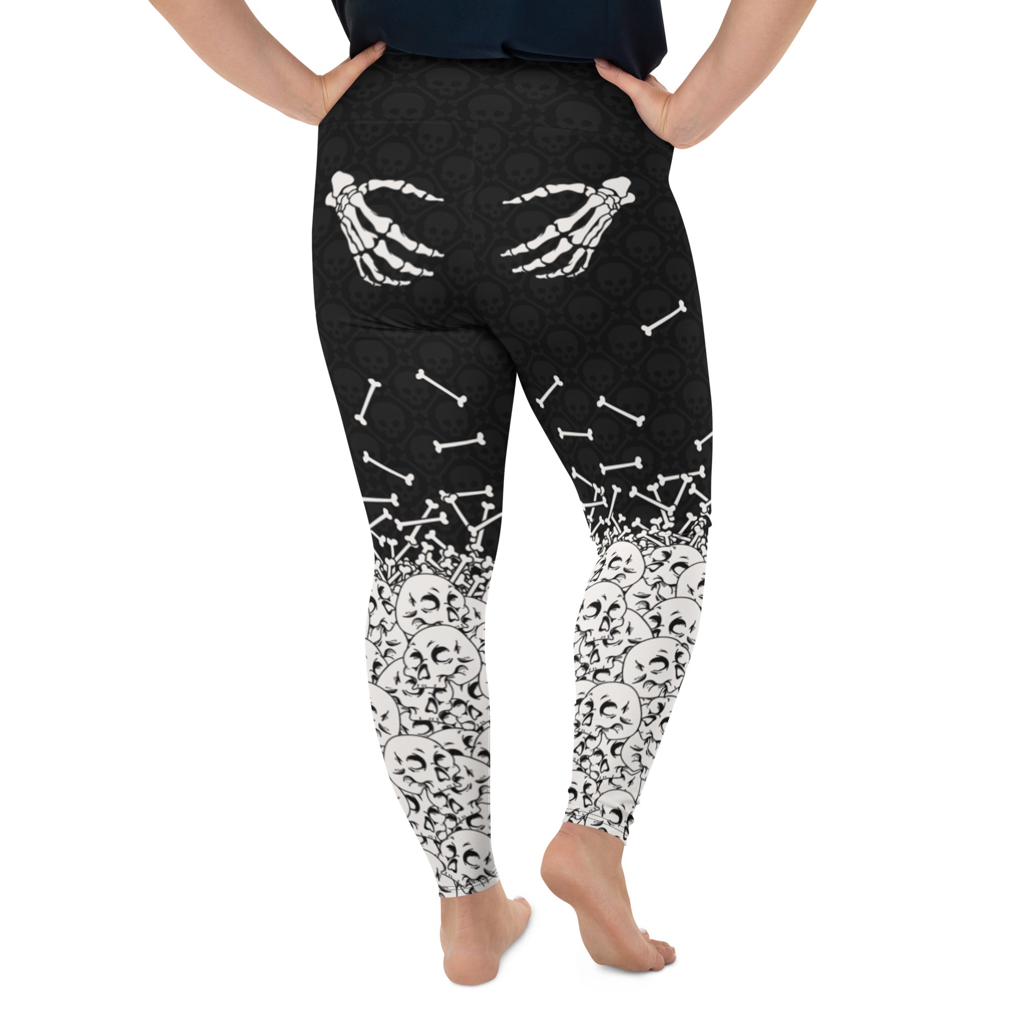 Halloween Hand Print Plus Size Leggings