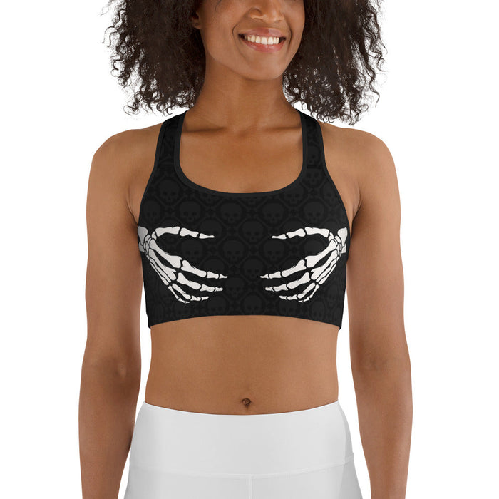 Halloween Hand Print Sports Bra: Women's Halloween Outfits | FIERCEPULSE