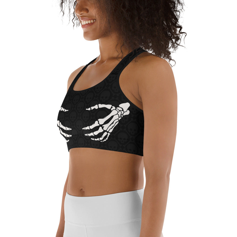 Halloween Hand Print Sports Bra