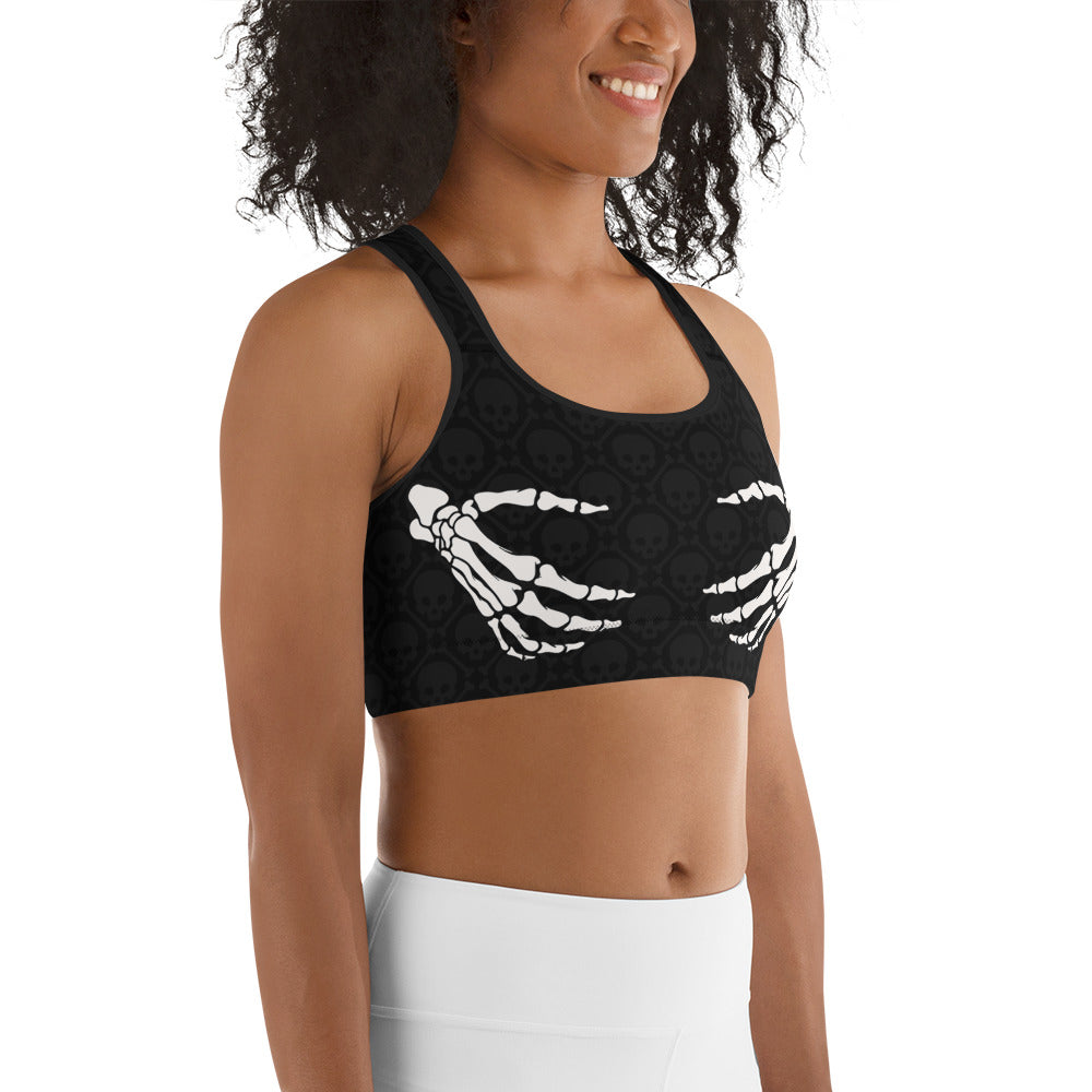 Halloween Hand Print Sports Bra