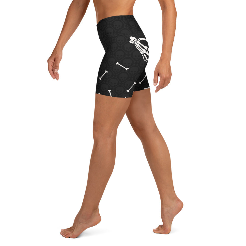 Halloween Hand Print Yoga Shorts