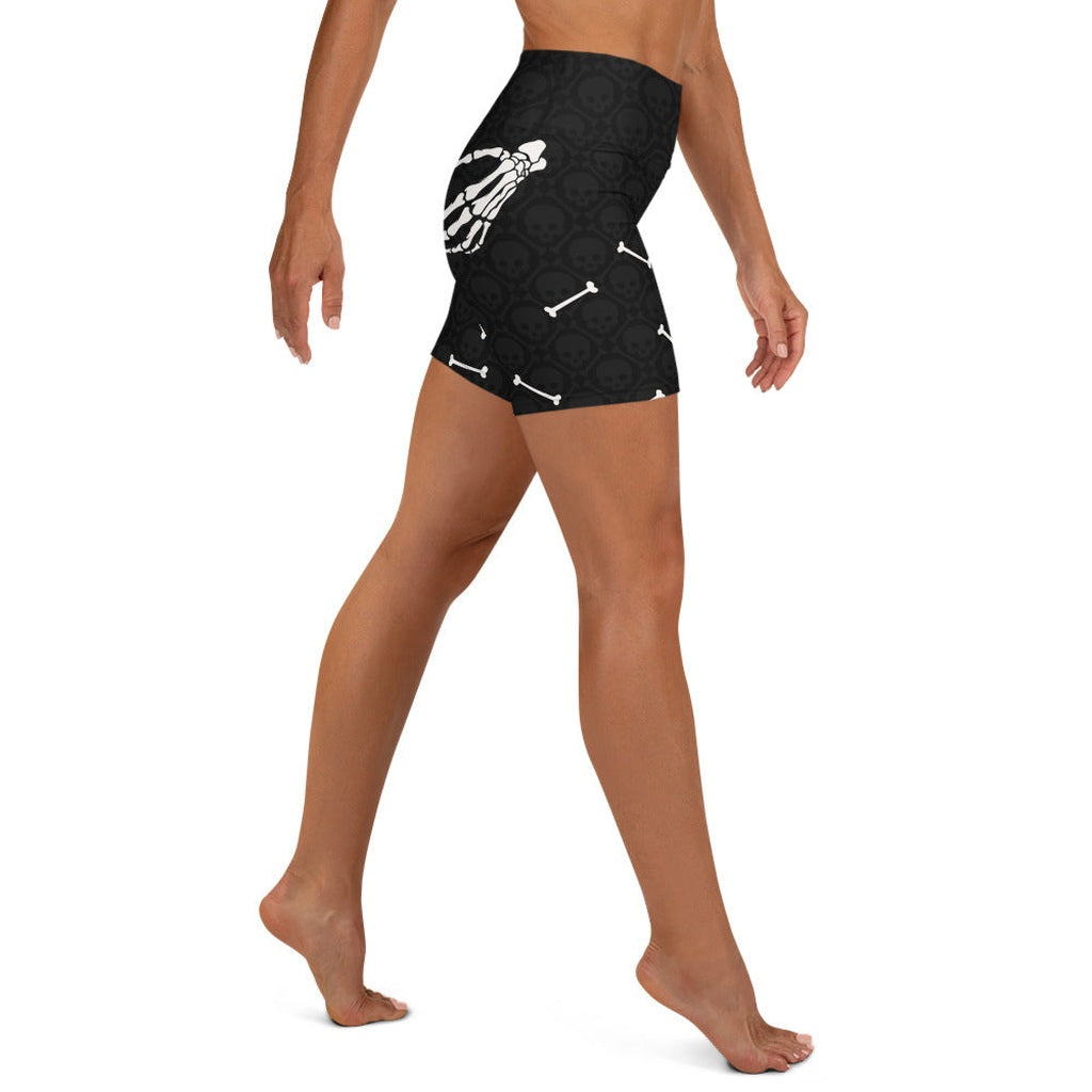 Halloween Hand Print Yoga Shorts