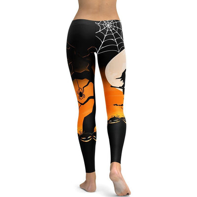 Women's Spooky Halloween Night Print Leggings | FIERCEPULSE